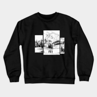 Mountain - black & white Crewneck Sweatshirt